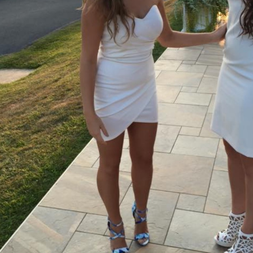 White Wrap Bodycon Dress